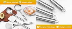 6-Piece Cooking Utensils Set, Stainl Steel Kitchen Utensils,