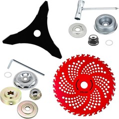 Brush Cutter Blade Set, 9 Inch 36 Teeth Carbide Tipped and 10 Inch 3 Teeth Carbo