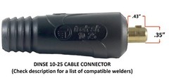 150 Amp Welding Leads SET Dinse 10-25 Connector #4 AWG Cable 15 FEET EACH LEAD