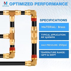 43 PCS Brass DOT Air Line Fittings Kit for Semi Truck Trailer Brake System, USA