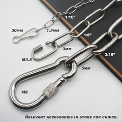 1/8 inch3mm Wire Diameter Stainless Steel Safety Small Chains 20 inch Long Li…