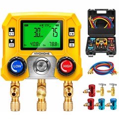 Refrigeration Digital AC Manifold Gauge Set 3 Way HVAC Gauges for R1234yf R134a