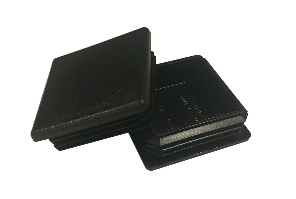 2″ x 2″ Square Ribbed Plastic Post End Cap Glide Plugs 14-20ga Tubing