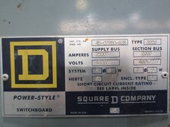 Square D Power-Style Switchgear 45-07950-62S 2500A 3200A Main Breaker Used