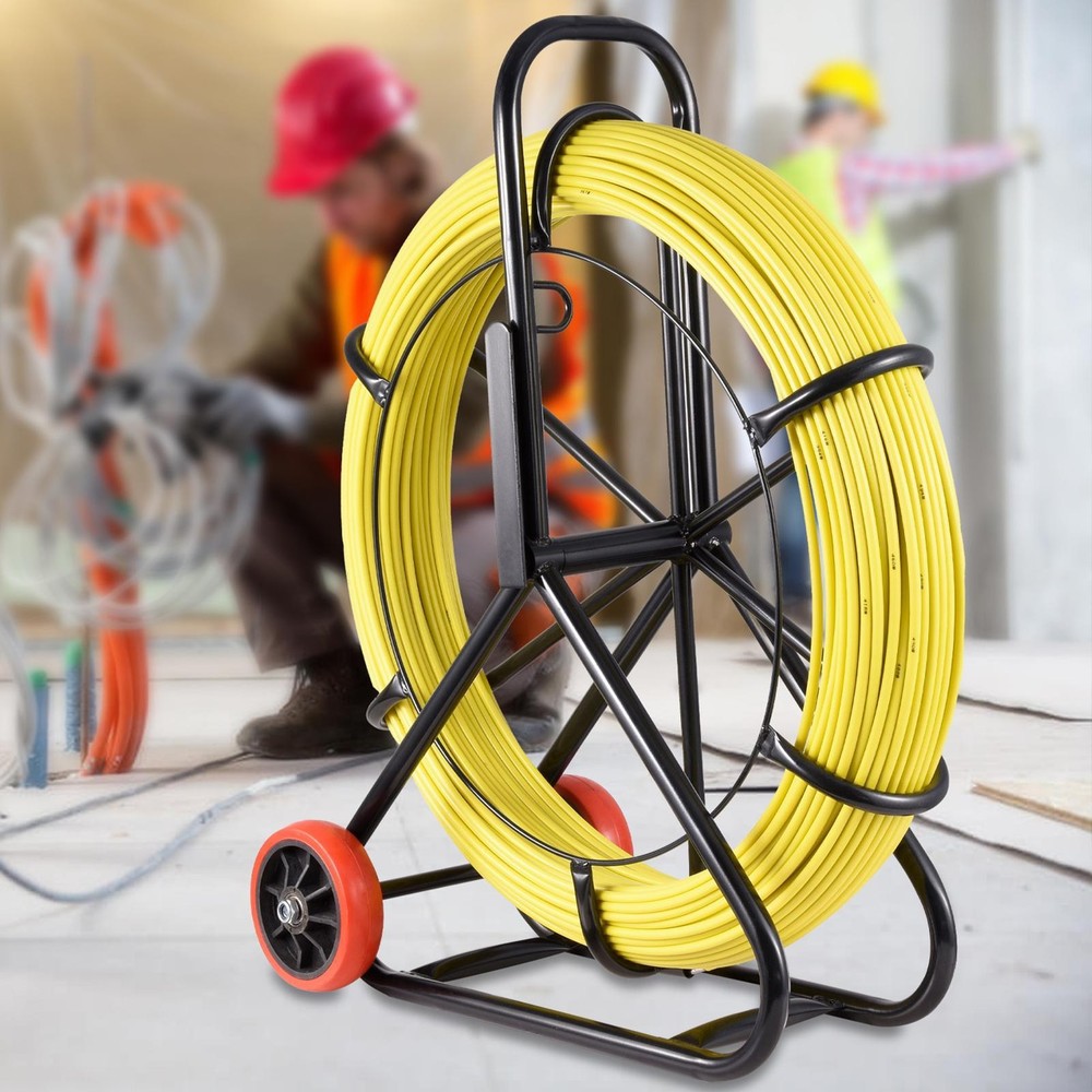 Fish Tape Puller Fiberglass 492 ft 8MM Wire Cable Running Duct Rodder