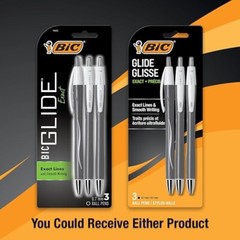 BIC Glide Exact Retractable Ball Point Pen, Fine Point Pens (0.7 Mm), Black, For