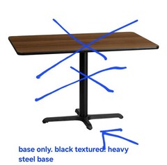 Textured Cast Iron Black Table Base 24″ Across 3″