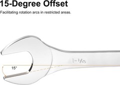 HARFINGTON Thin Open End Wrenches SAE, 1 1/8×1 1/4 Inches, White