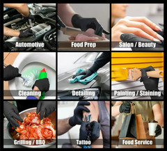 First Glove Black Disposable Nitrile Gloves 3 Mil Latex & Powder Free