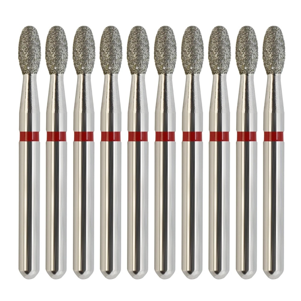 Multi-Use Football Diamond Burs FG 379/018F Egg Fine Grit Red Friction Grip FG
