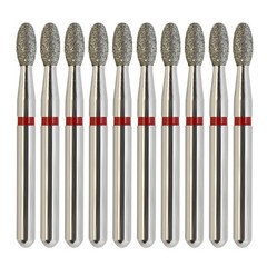 Multi-Use Football Diamond Burs FG 379/018F Egg Fine Grit Red Friction Grip FG