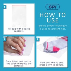 GPI – Case of 1000, 8 x 10 CLEAR SELF SEAL POLY BAGS, 1.5 Mil – Resealable, Peel