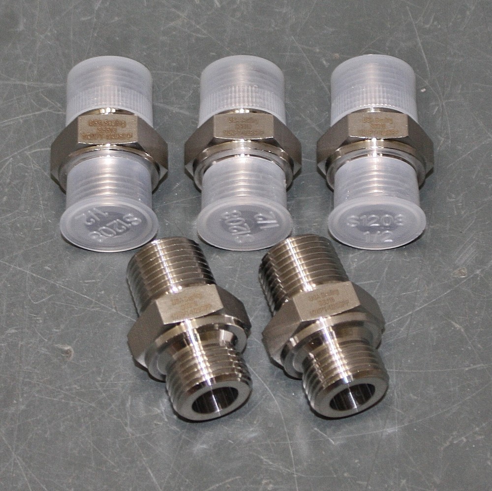 (5) USA Sealing Adapters ZUSA-PF-8773, 1/2″ NPT x BSPP, 316 Stainless Steel,