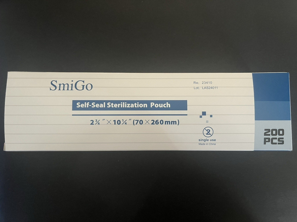 12 Boxes 2400 Pcs 2.75″ x 10″ Dental Self Sealing Sterilize Pouches $8.99/ box