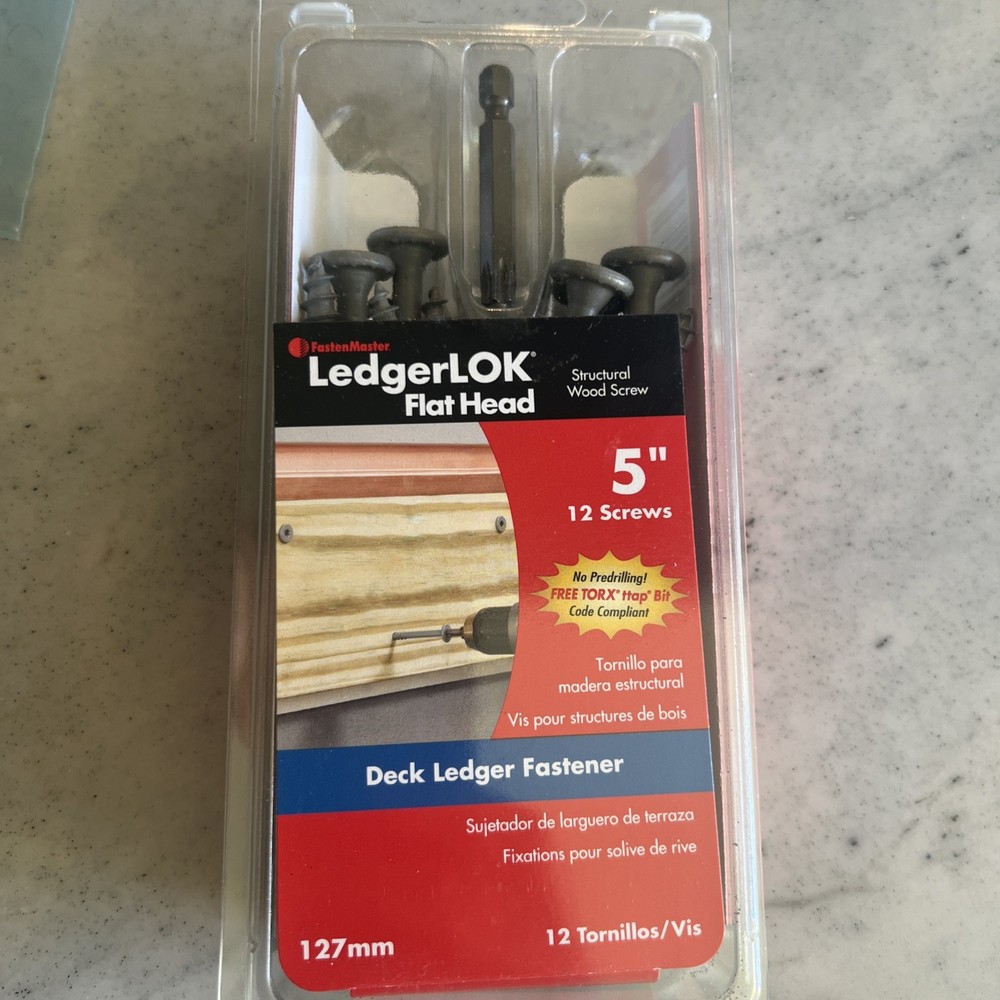 FastenMaster LedgerLOK 5” Flat Head Deck Ledger Fastener 12 screws FMLLF005 NEW