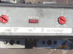 Eaton Thermal Magnetic Trip Unit CLT3600T 600 A. Used.