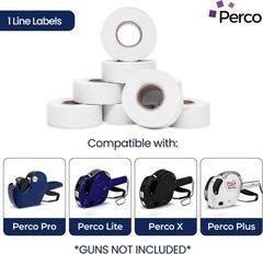 8,000 White Price Labels for 1 Line Guns – Uncoated & Tamper-Resistant