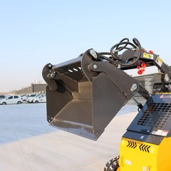 Mini Skid Steer Loader 24HP 4-in-1 Bucket 3-Stage Pump Hydraulic System Pick Up
