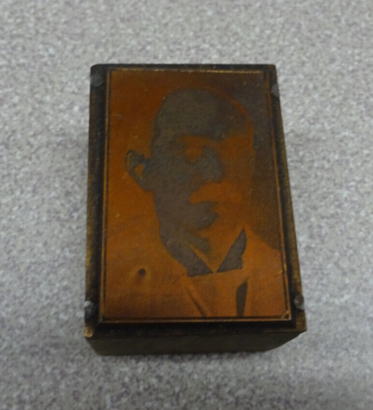 Braddock PA Lutheran Church Wood Copper Plate Photo Negative 1-1/2″ Vintage