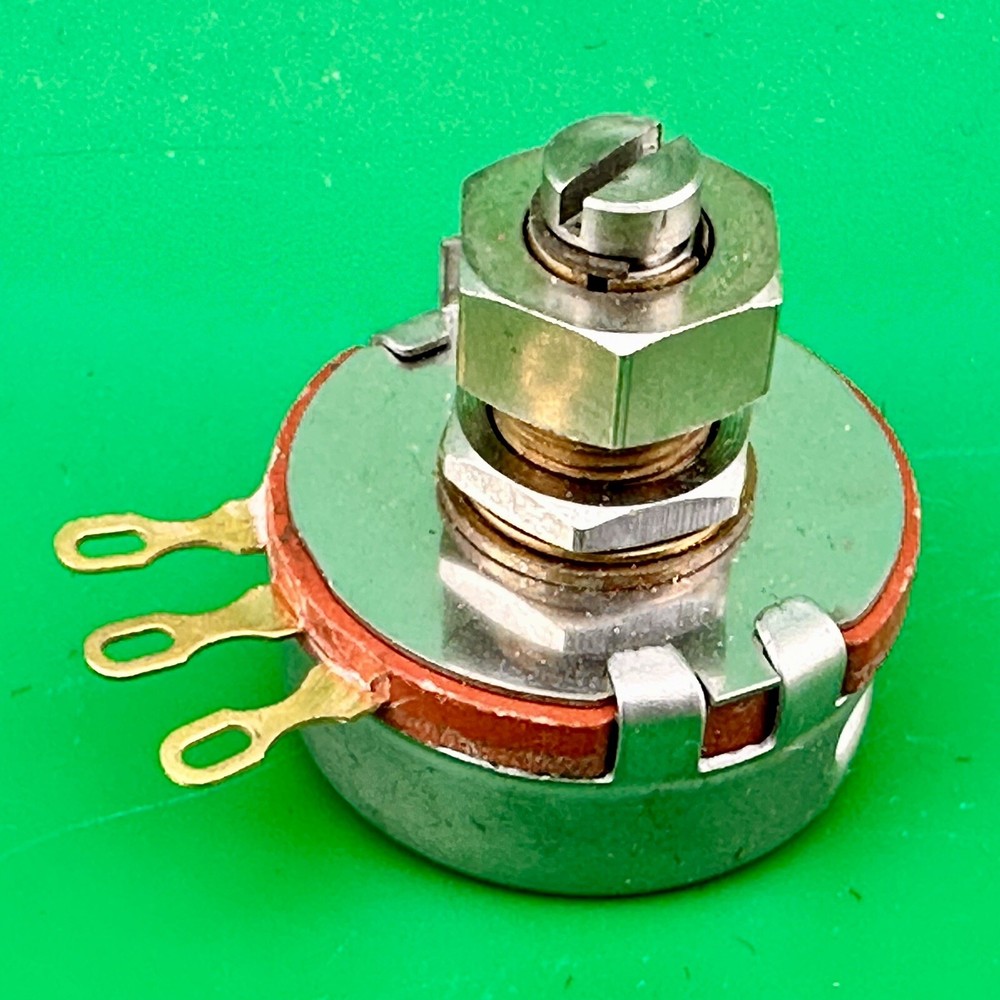 25,000 Ohm 2W Ohmite Potentiometer ~ Linear ~ Type AB ~ CLU2531 ~ Lock Nut NOS