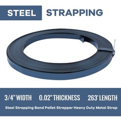 U.S. Solid Steel Strapping Banding Pallet Metal Strap 3/4″ x 0.02″ x 263′