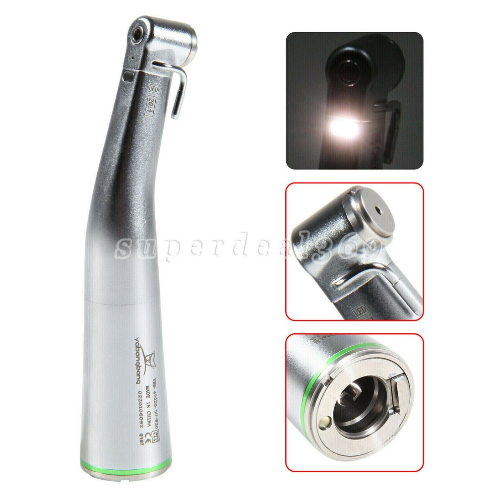 Dental 20:1/ 1:1 Fiber Optic LED Contra Angle Handpiece for NSK E-type Motor MX