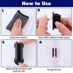 KFHENSOMR 6 Pcs Pen Holder for Wall, Adhesive Sticky Black, Gray, White