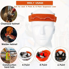 6 Pack Safety Helmet Sweatband Cotton Hard Hat Liner Accessories Washable