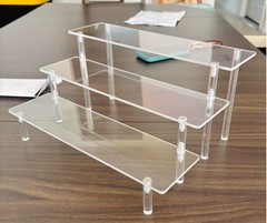 3 Tier Acrylic Display Risers, Large Perfume Organizer 8.5 x 11.8 x 5.9 inches