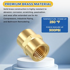 8 Pack Brass FeMale Fittings, 1/4″ Pipe NPT to 1/4″ FeMale NPT Reducer