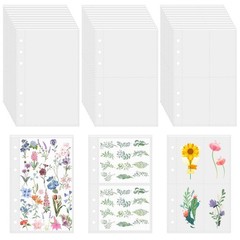 30 Sheets A5 Clear Binder, 1/2/4 Plastic Sleeve for 7.5 X 5.9 Inches,