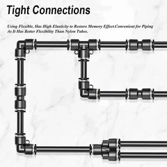 Air Line Union Push To Connect Air Fittings Y-Spliter For 3/8″ OD Pneumatic 5Pcs