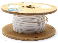M16878/4-BMG-9, 10AWG Silver Plated, PTFE Jacketed Wire, White, 100ft