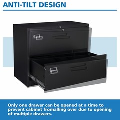 Metal Lateral File Cabinet 2 Drawer,Office Home Locking Filing Cabinet Organizer