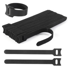 Nettbe Reusable Cable Ties, 60 PCS 8 Inches Adjustable 8inches-60PCS, Black
