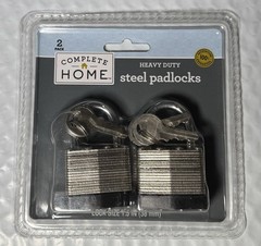 Complete Home 2 Pack Heavy Duty Steel Padlocks – Lock Size 1.5 IN (38 mm)