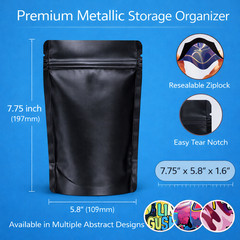 50 Pack 28g Mylar Bags (6” x 8”) Assorted Random Designs oz Packaging Pouches