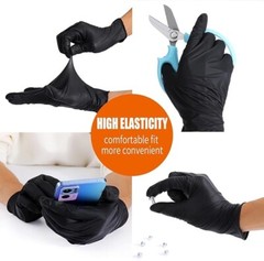 Black Vinyl Gloves, Disposable Non-Sterile Latex-Free Powder-Free Glove- Size L