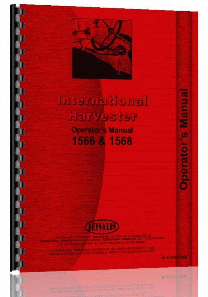 International 1566 1568 Tractor Owners Operators Manual