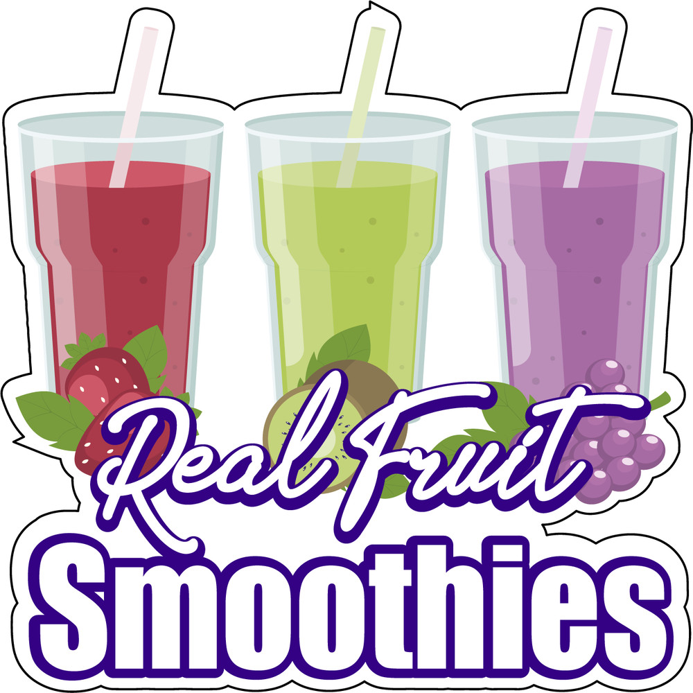 REAL FRUIT SMOOTHIES | Laminated Vinyl Decal Sticker Label