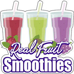 REAL FRUIT SMOOTHIES | Laminated Vinyl Decal Sticker Label
