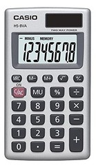 Casio HS8VA Standard Function Pocket Size Basic 8 Digit Calculator Pack of 2