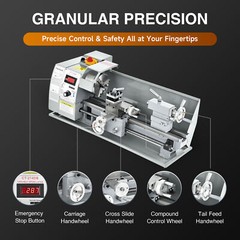 CREWORKS 8×16″ Mini Metal Lathe Brushless 1100W 2250rpm 2-Chucks Tool Bundle