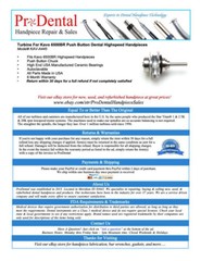 Kavo 6500 BR Push Button Dental Handpiece Turbine – ProDental