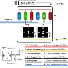 12V Pre-Wired Fuse Relay Box, 4-Pin 40A Relay Block and Kit, 2 Relays and 6 A…