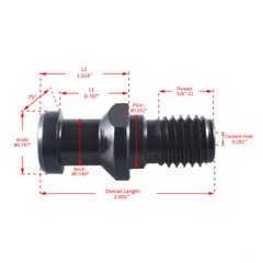 5PCS CAT40 15 .747 Pull Stud SET Coolant Thru Retention Knob For DMG Mori Doosan