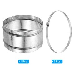 180mm/7″ Duct Connector, Galvanized Steel Duct Coupling, 4″ Long