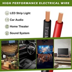 16AWG 50FT Red Black Wire 16/2 DC Cable LED Strip Auto Extension Cord
