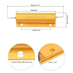 100W 50 Ohm Aluminum Shell Resistor, 4 Pack Aluminum Housing Wirewound Resistor