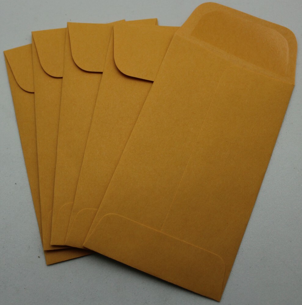 Kraft #3 Gummed Coin Envelopes 4¼ x 2½ – 50, 100, 250, 500, 1000 – 4.25 x 2.5